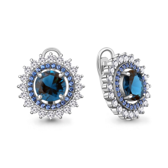 Подвеска из серебра с ювелирными кристаллами и фианитами