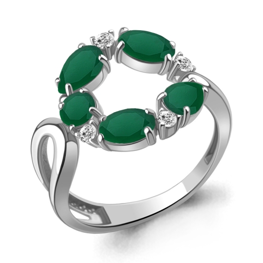 Кольцо из серебра с фианитами