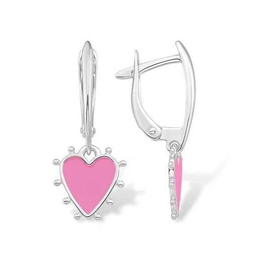 Серьги из серебра с позолотой, цитринами и фианитами