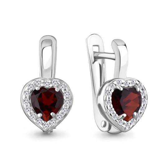 Серьги из серебра с фианитами 