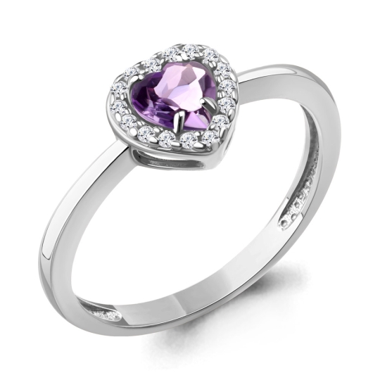 Кольцо из серебра с бриллиантом и топазом