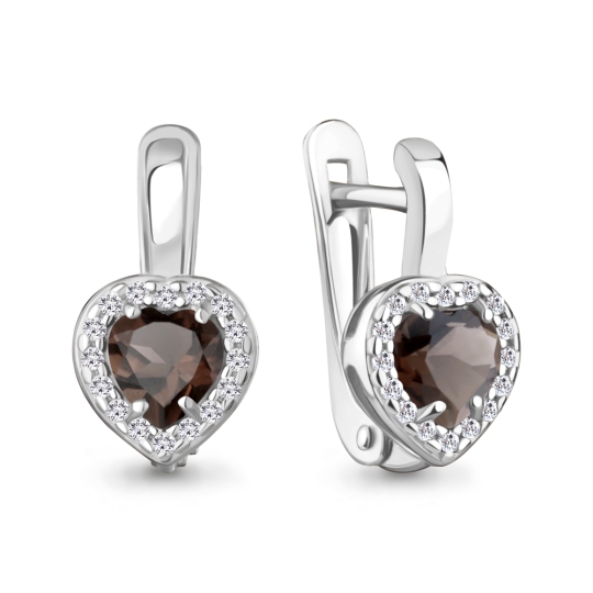 Браслет из серебра с раухтопазом и фианитами