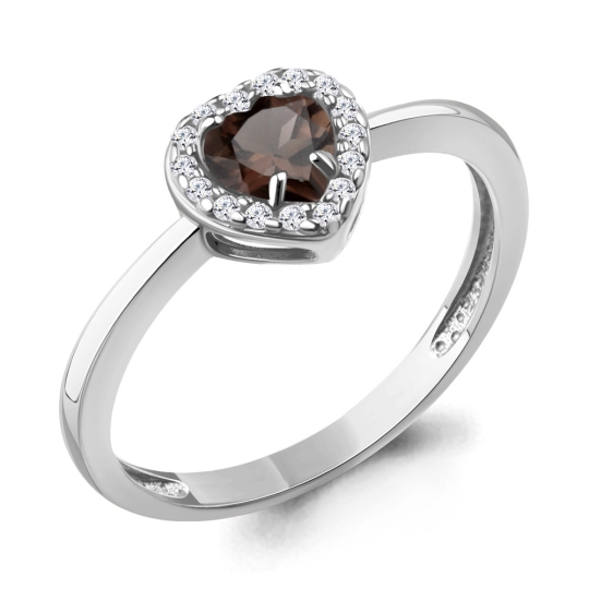 Браслет из серебра с раухтопазом и фианитами