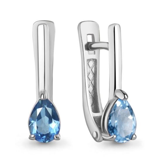 Серьги из серебра с зелеными агатами и фианитами