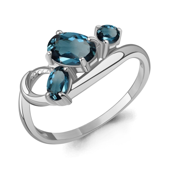 Кольцо из серебра с позолотой и фианитами