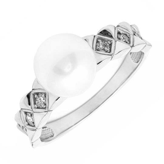 Кольцо из серебра с фианитами