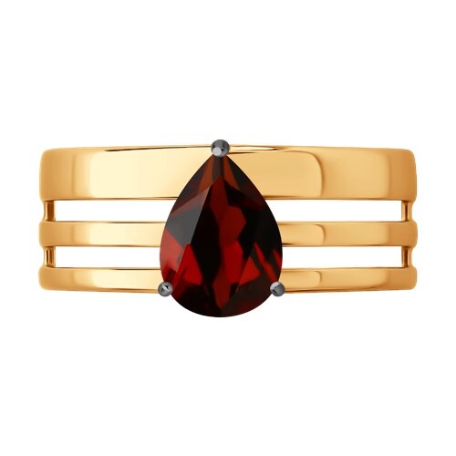 Серьги-трансформеры из серебра с позолотой и гранатами