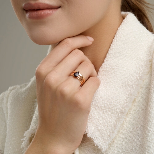 Серьги-трансформеры из серебра с позолотой и гранатами