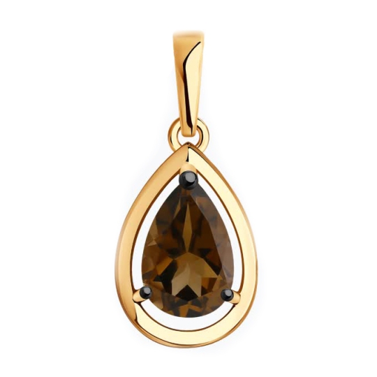 Кольцо из серебра с позолотой и раухтопазом 