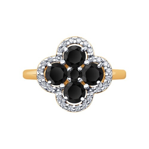 Кольцо из серебра с ювелирным кристаллом и фианитами