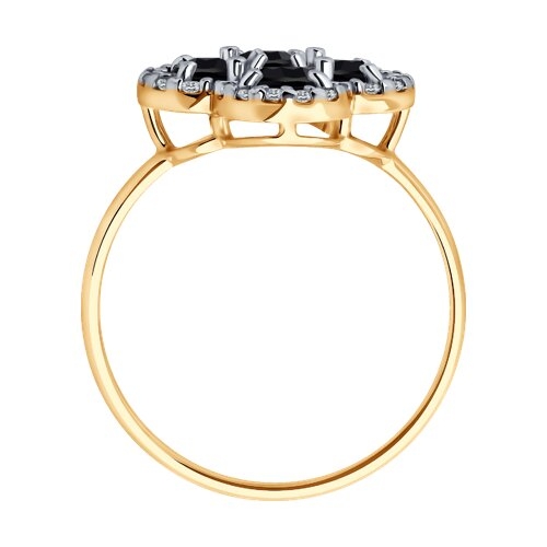 Кольцо из серебра с ювелирным кристаллом и фианитами