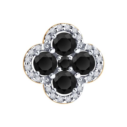 Кольцо из серебра с позолотой, шпинелью и фианитами