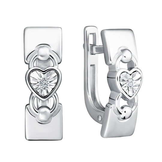 Кольцо из серебра с бриллиантом