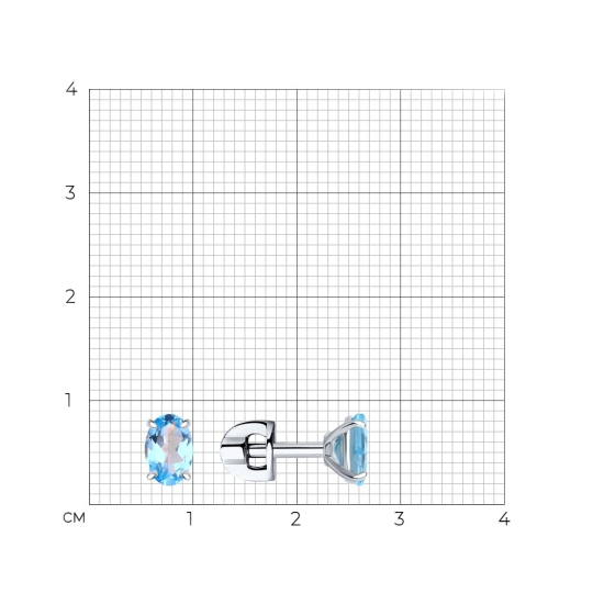Серьги из серебра с топазами