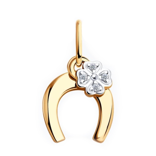 Подвеска-буква из серебра с фианитами "Э"