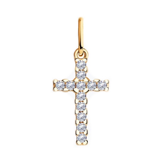 Подвеска из серебра с фианитами "Балерина"