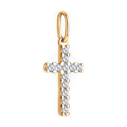 Подвеска из серебра с фианитами "Балерина"