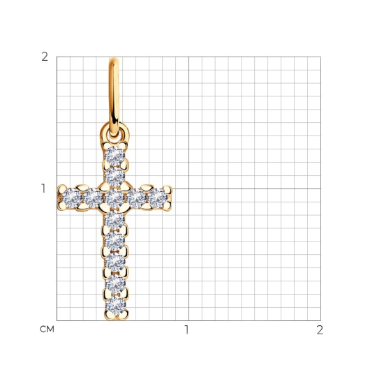 Подвеска из серебра с фианитами "Балерина"