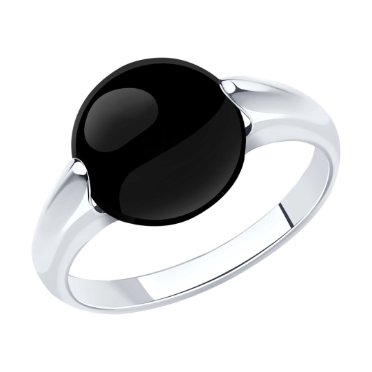 Кольцо из серебра с чернением "День и ночь"