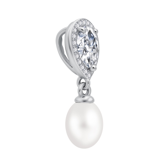 Подвеска из серебра с фианитами "Сердце"