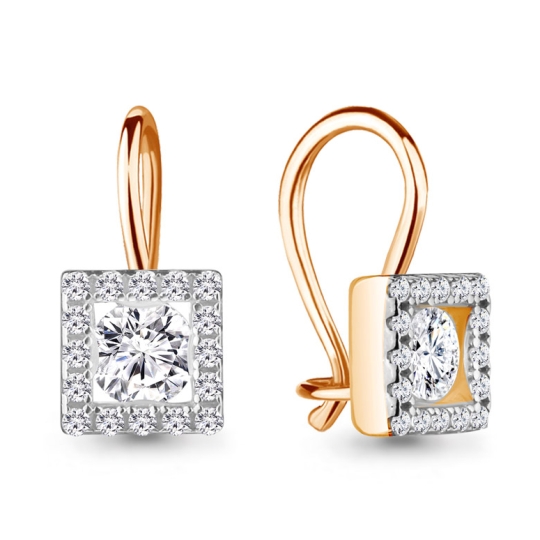 Серьги из серебра с топазами Swiss и фианитами