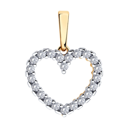 Подвеска из серебра с фианитом "Знак зодиака Дева"