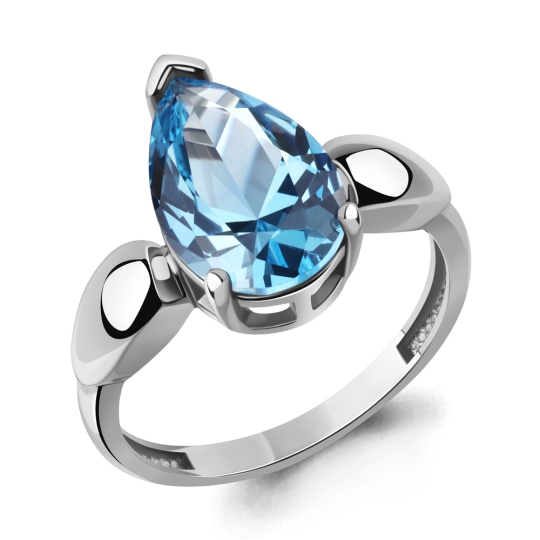 Серьги из серебра с ювелирными кристаллами и фианитами