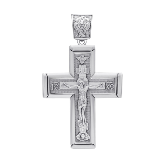 Подвеска-крест из серебра с бриллиантом