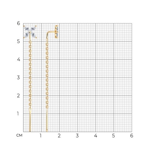 Серьги из серебра с ювелирными кристаллами и фианитами