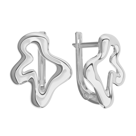 Серьги из серебра с позолотой, гранатами и фианитами