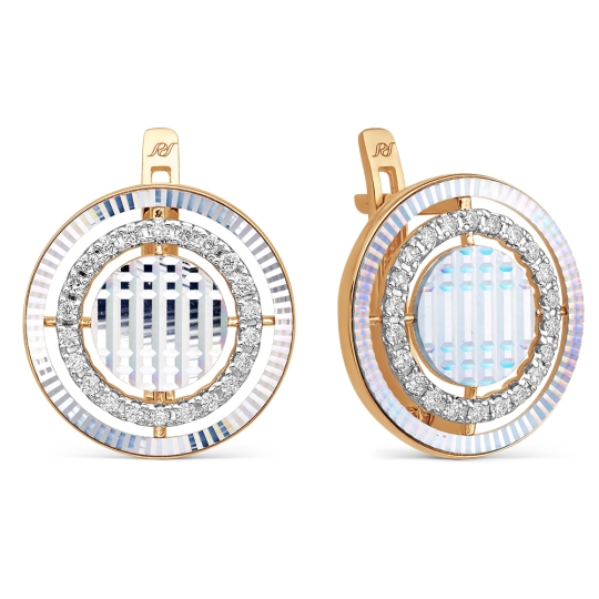 Серьги из лимонного золота с фианитами