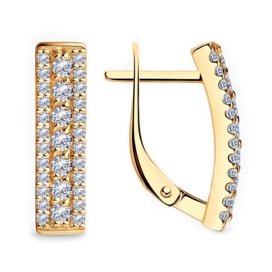 Серьги из серебра с фианитами