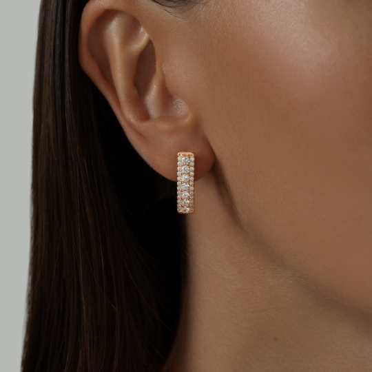 Серьги из серебра с фианитами