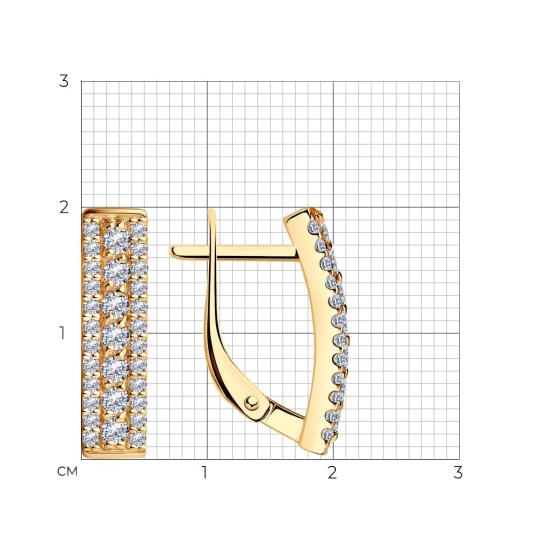 Серьги из серебра с фианитами