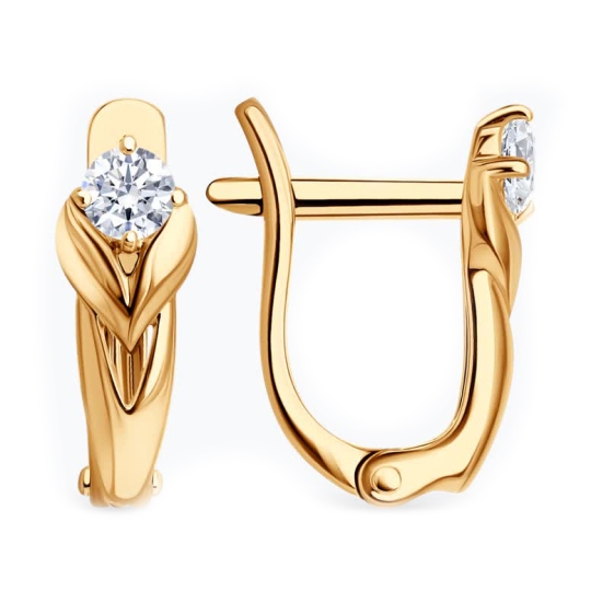 Серьги из серебра с фианитами