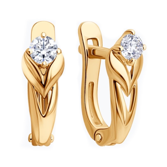 Серьги из серебра с фианитами