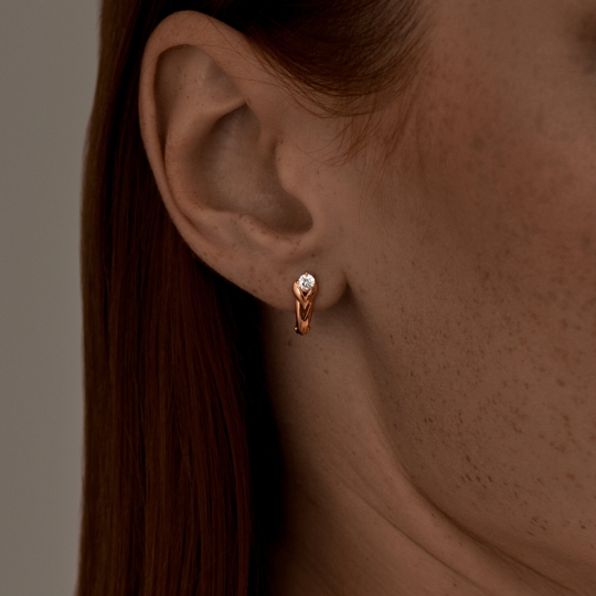 Серьги из серебра с фианитами