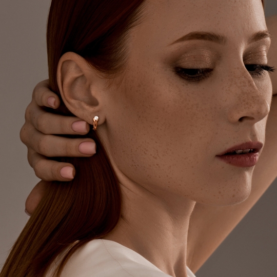 Серьги из серебра с фианитами