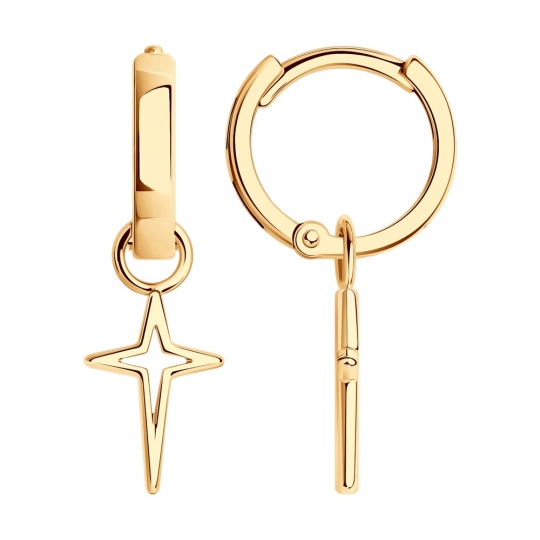 Серьги из серебра с цитринами и фианитами