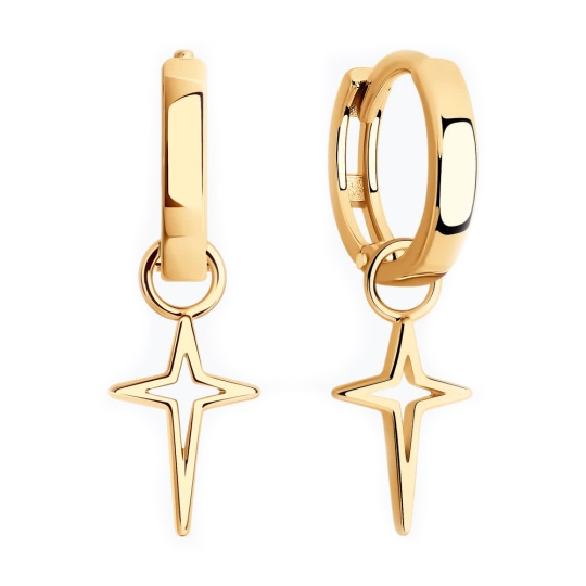 Серьги из серебра с цитринами и фианитами