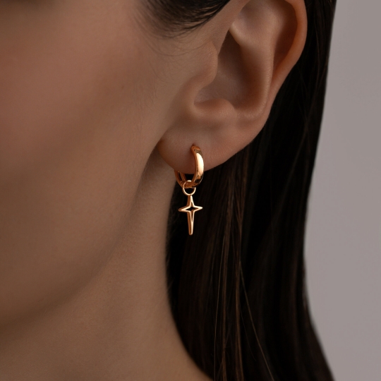 Серьги из серебра с цитринами и фианитами