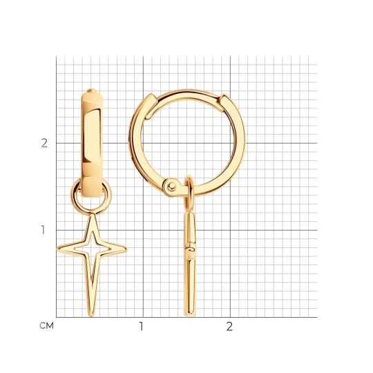 Серьги из серебра с цитринами и фианитами