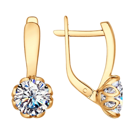 Серьги из серебра с фианитами