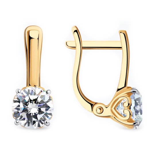 Серьги из серебра с топазами и фианитами 