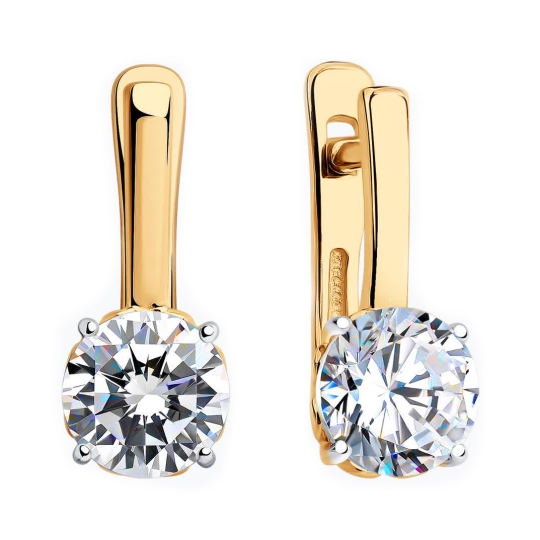 Серьги из серебра с топазами и фианитами 