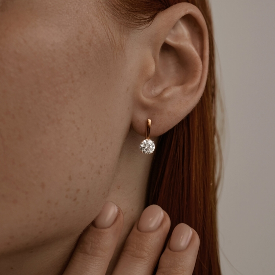 Серьги из серебра с топазами и фианитами 