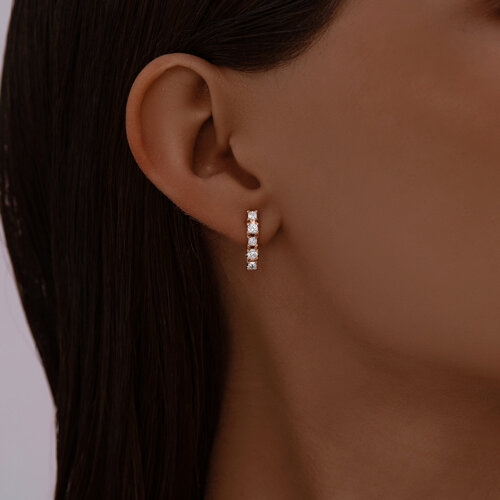 Серьги из серебра с фианитами