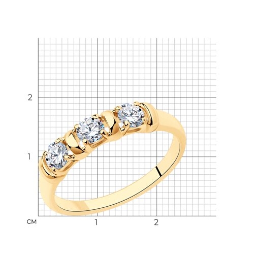 Кольцо из серебра с фианитами