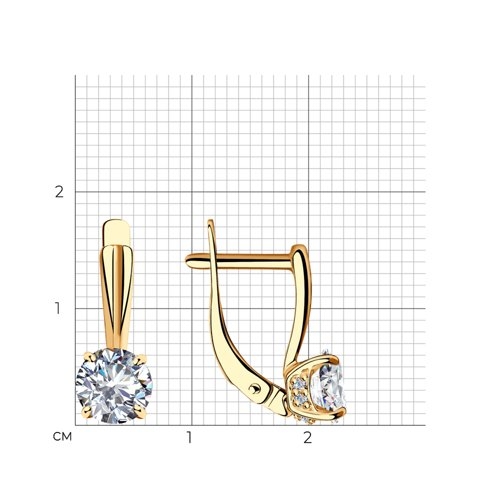 Серьги из серебра с фианитами