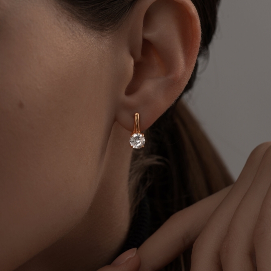 Кольцо из серебра с позолотой и фианитом